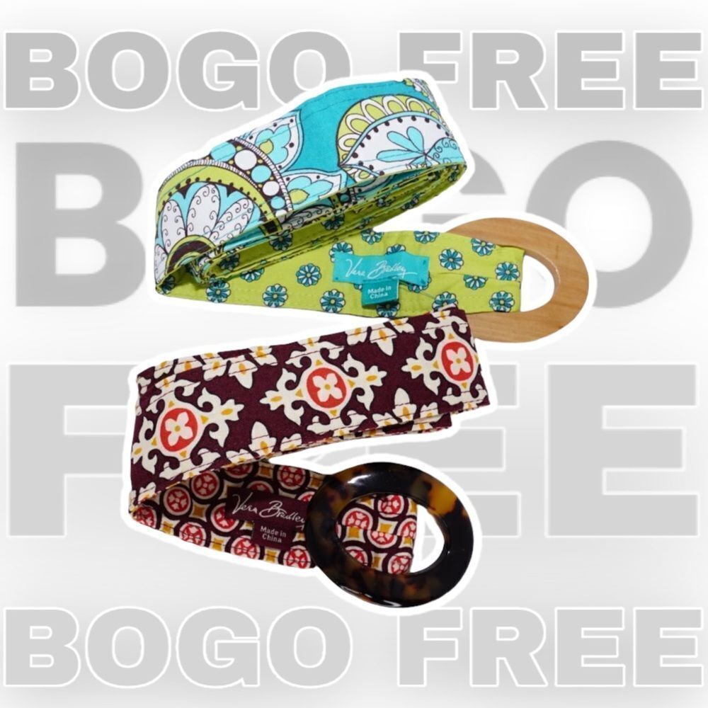 Vera Bradley BOGO FREE SALE Set of Two Fabric Reversible Belts, NWOT